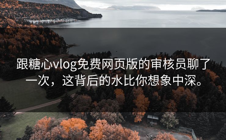 跟糖心vlog免费网页版的审核员聊了一次，这背后的水比你想象中深。