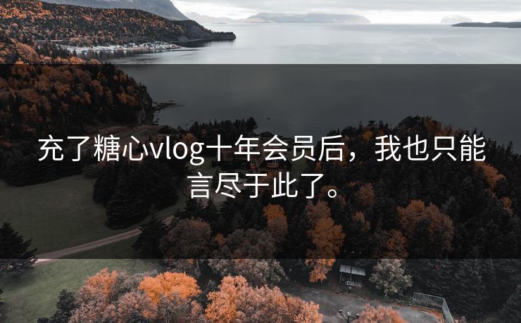充了糖心vlog十年会员后，我也只能言尽于此了。
