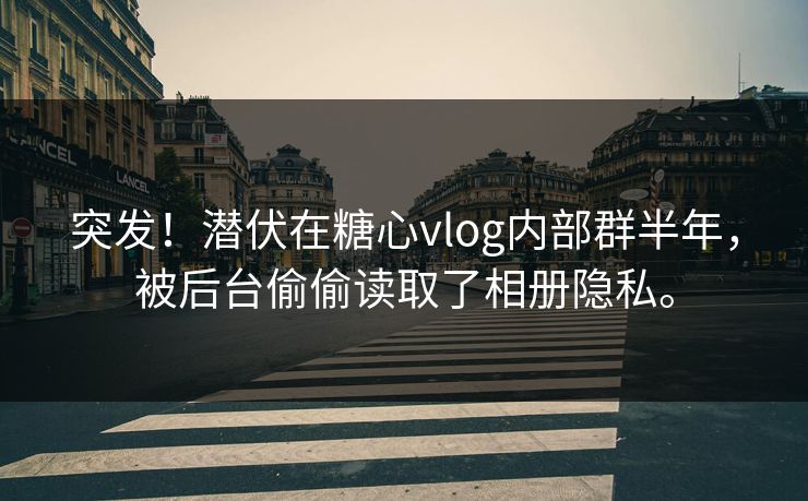 突发！潜伏在糖心vlog内部群半年，被后台偷偷读取了相册隐私。