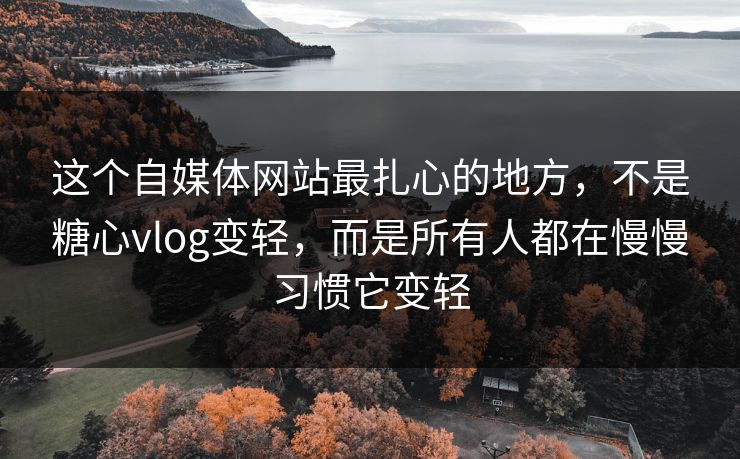 这个自媒体网站最扎心的地方，不是糖心vlog变轻，而是所有人都在慢慢习惯它变轻